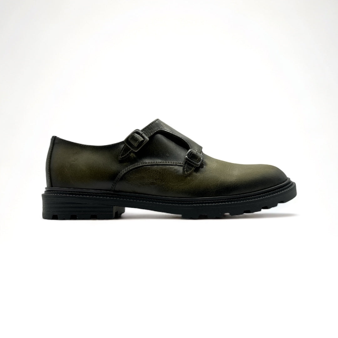 Zapato Monkstrap Barbo 047 Verde Olivo