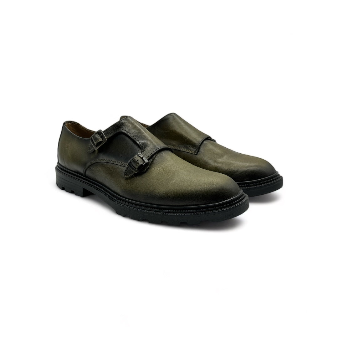 Zapato Monkstrap Barbo 047 Verde Olivo