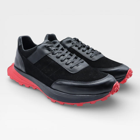 GABRIEL TR GAMUZA NEGRO SUELA ROJA