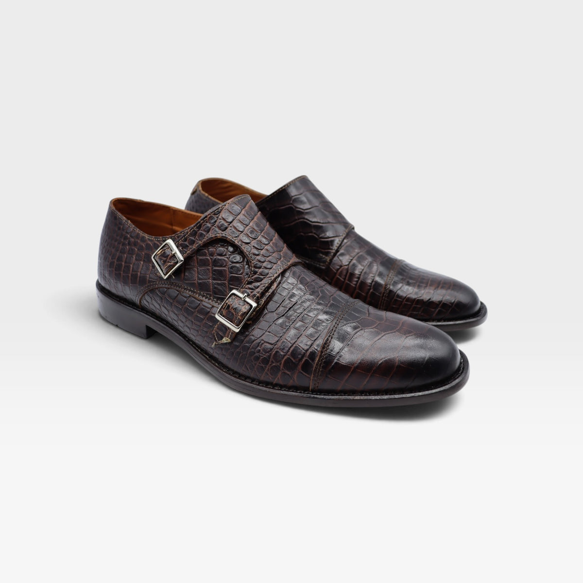DOUBLE MONKSTRAP CROCO CAFE