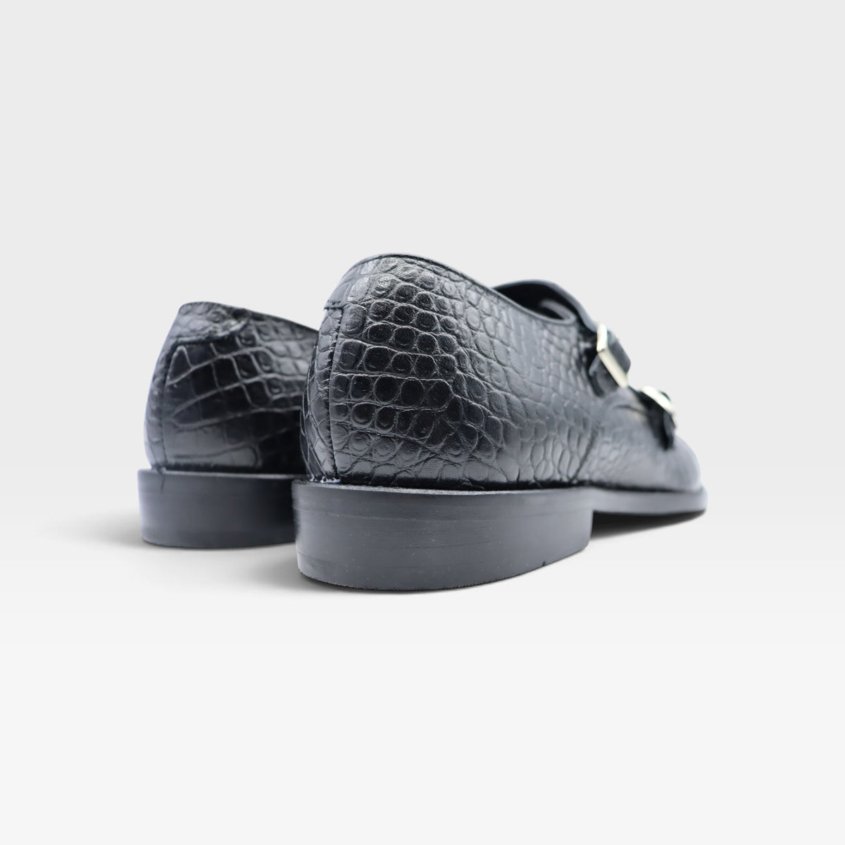 DOUBLE MONKSTRAP CROCO NEGRO
